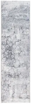 8' Gray Abstract Runner Rug