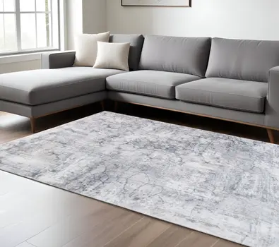 6' X 9' Gray Abstract Area Rug
