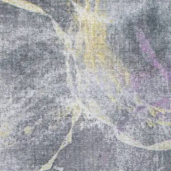 8' Gray Abstract Runner Rug