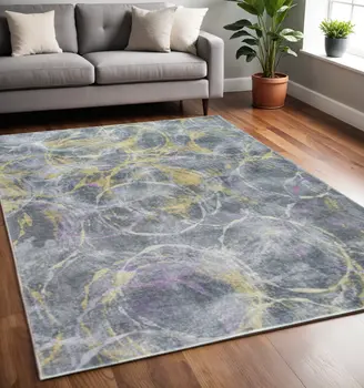 5' X 8' Gray Abstract Area Rug