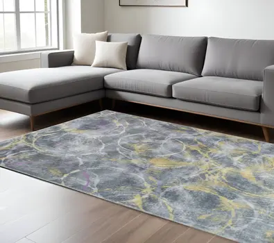 8' X 10' Gray Abstract Area Rug