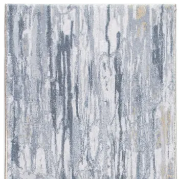 8' Gray Abstract Runner Rug