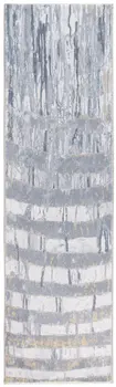 8' Gray Abstract Runner Rug