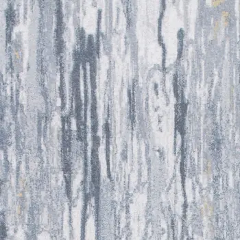 8' Gray Abstract Runner Rug