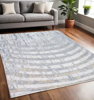 5' X 8' Gray Abstract Area Rug
