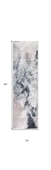 8' Sand Abstract Runner Rug