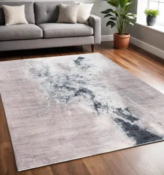 5' X 8' Sand Abstract Area Rug