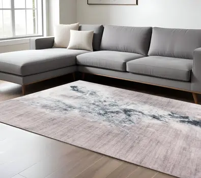 8' X 10' Sand Abstract Area Rug