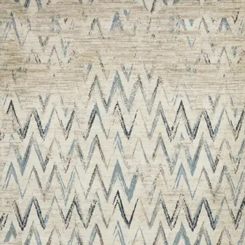 5' X 8' Ivory Chevron Area Rug