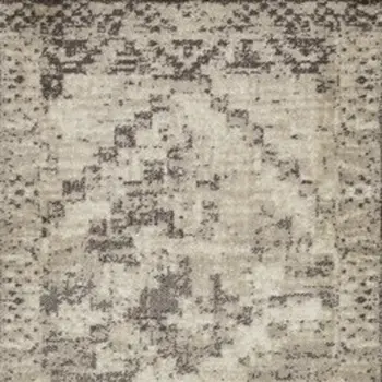 8' Gray Abstract Runner Rug