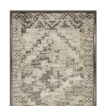 8' Gray Abstract Runner Rug
