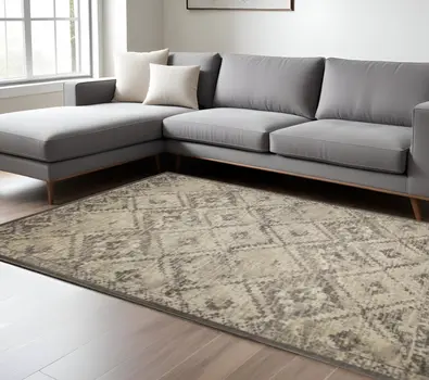 5' X 8' Gray Abstract Area Rug