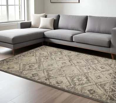 8' X 11' Gray Abstract Area Rug