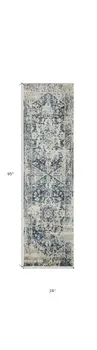 8' Ivory Oriental Runner Rug