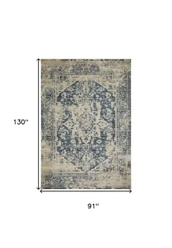 8' X 11' Ivory Oriental Area Rug
