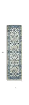8' Ivory Oriental Runner Rug