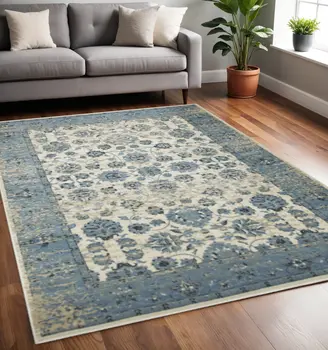 5' X 8' Ivory Oriental Area Rug
