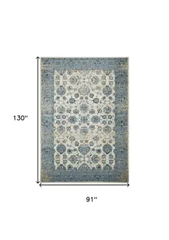8' X 11' Ivory Oriental Area Rug