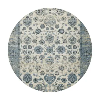 8' Ivory Oriental Round Rug