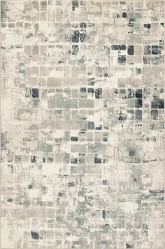 5' X 8' Blue and Beige Abstract Area Rug