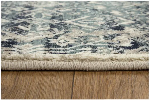 5' X 8' Ivory and Blue Oriental Area Rug