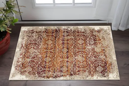 3' X 5' Rust Oriental Area Rug