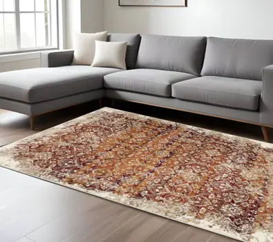 8' X 11' Rust Oriental Area Rug