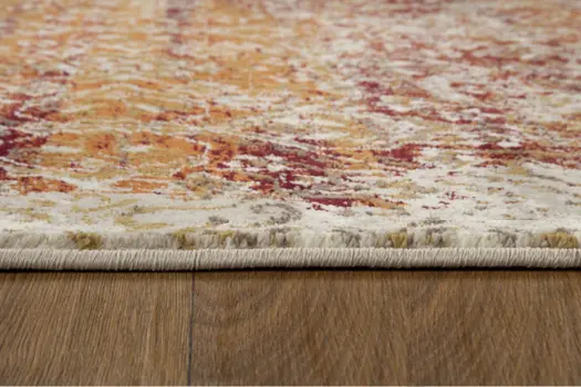 8' Rust Round Oriental Area Rug