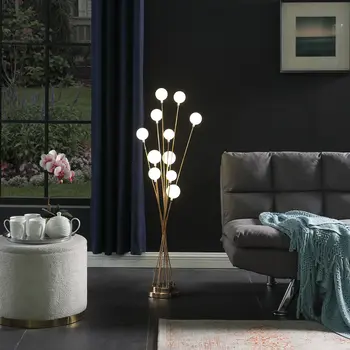 46" Gold 11 LED Novelty Floor Lamp With White