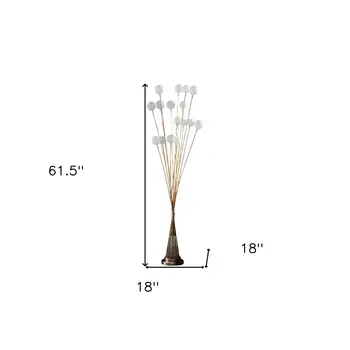 62" Yellow 16 LED Novelty Floor Lamp With White