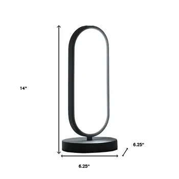 14" Black Metal Desk LED Table Lamp