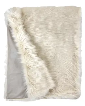 50" x 60" Royal White Long Hair Faux Fur Throw
