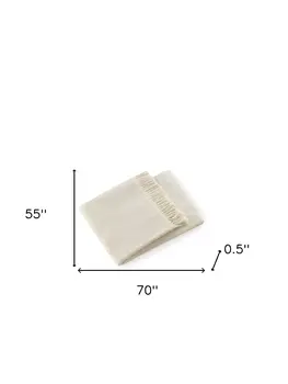 Soft Creamy White Links Pattern Throw Blanket