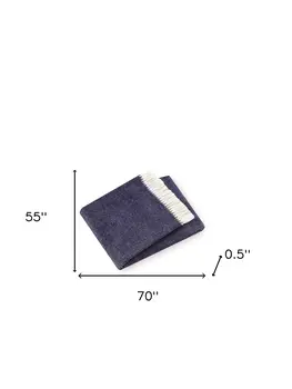 Soft Navy Blue Links Pattern Throw Blanket