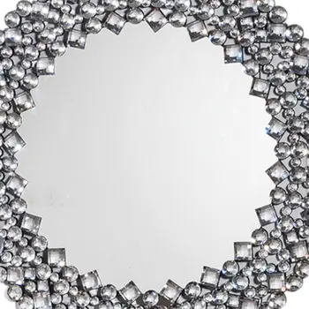 35" Round Faux Crystal Framed Venetian Accent Mirror