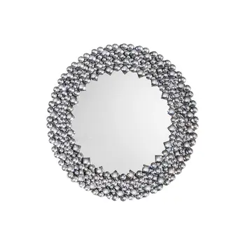 35" Round Faux Crystal Framed Venetian Accent Mirror