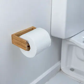 Traditional Solid Teak Wall Mount Toilet Paper Holder