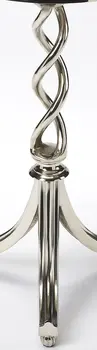 26" Silver Aluminum Open Lattice Round Top End Table