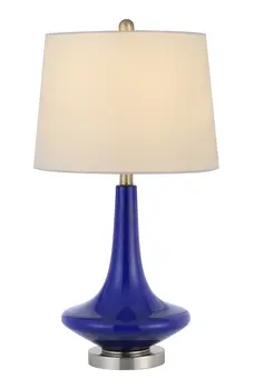 Set Of Two 26" Silver Metal Two Light Bedside Table Lamps With White Globe Shade