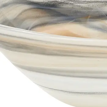 10" Gray Taupe And White Alabaster Glass Square Salad Bowl