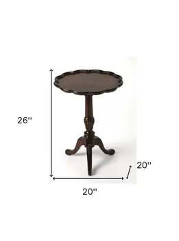 26" Dark Brown And Cherry Manufactured Wood Round End Table