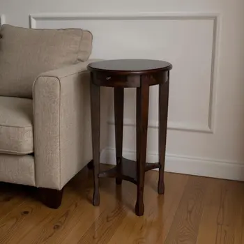 26" Chestnut Oval End Table With Shelf