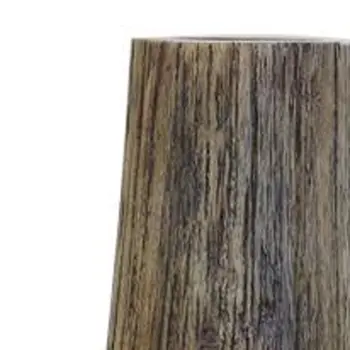 25" Brown Cylinder Wood Floor Vase