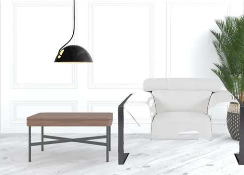 48" White And Gunmetal Italian Leather Arm Chair