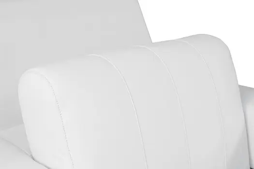 48" White Italian Leather Arm Chair