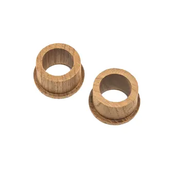 Set of Two Brown Wood Open Circle Drawer Pull Knobs