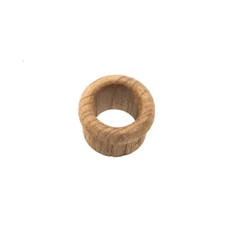 Set of Two Brown Wood Open Circle Drawer Pull Knobs