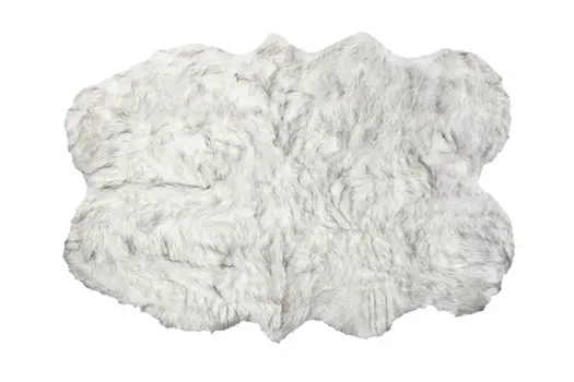 4' X 6' Ombre Grey Faux Fur Washable Non Skid Area Rug