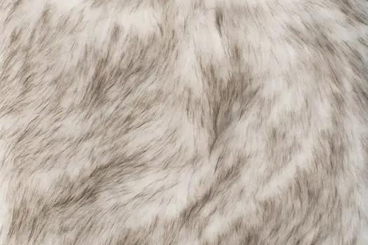 Set of Two 17" Ivory and Brown Faux Fur Dining Chair Pads