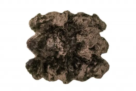 5' X 6' Chocolate Wool Sheepskin Handmade Area Rug